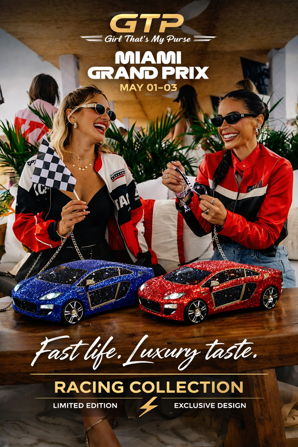 Luxury Car Clutch Purse – Miami Racing Edition