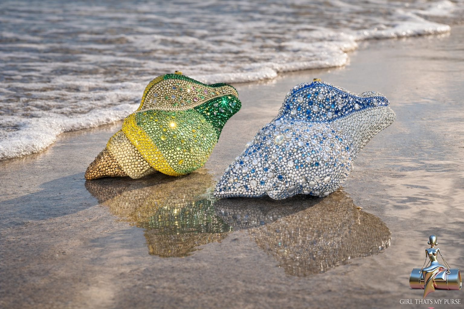 The Conch Statement Clutch – Crystal Shell Bag